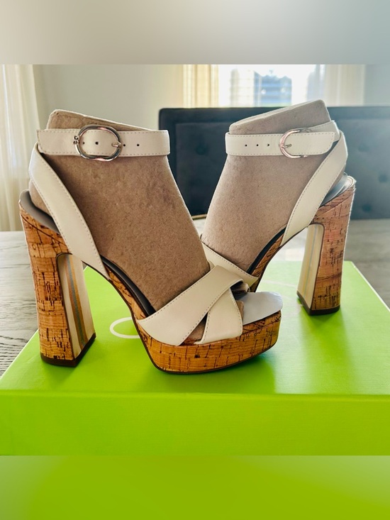 Sam Edelman Shoes - 🔻Sam Edelman Kayna Cork Platform Ankle-Strap Heels | Sz. 6M | Ivory (NWB)